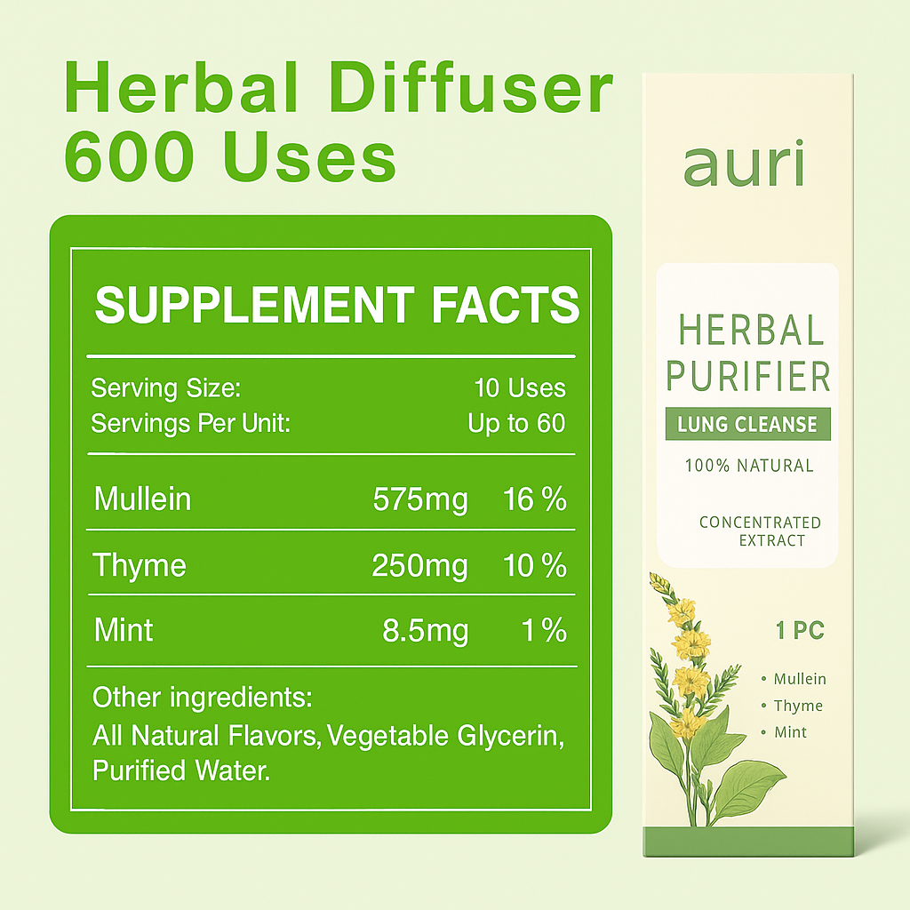 Auri Herbal Purifier - Herbal Smoke, 100% natural (Lung Cleanse)