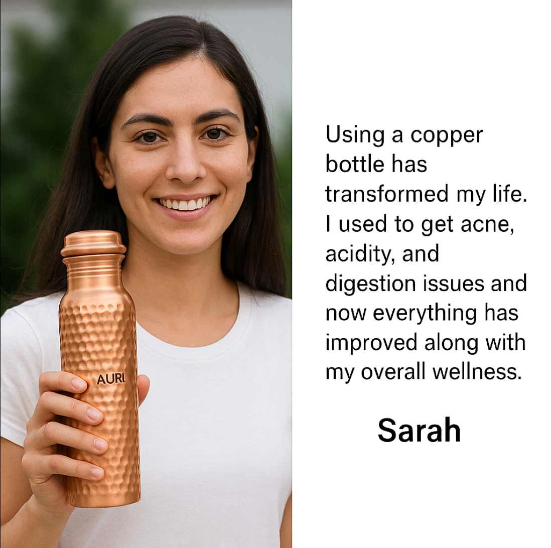 Handmade Ayurvedic Copper Water Bottle